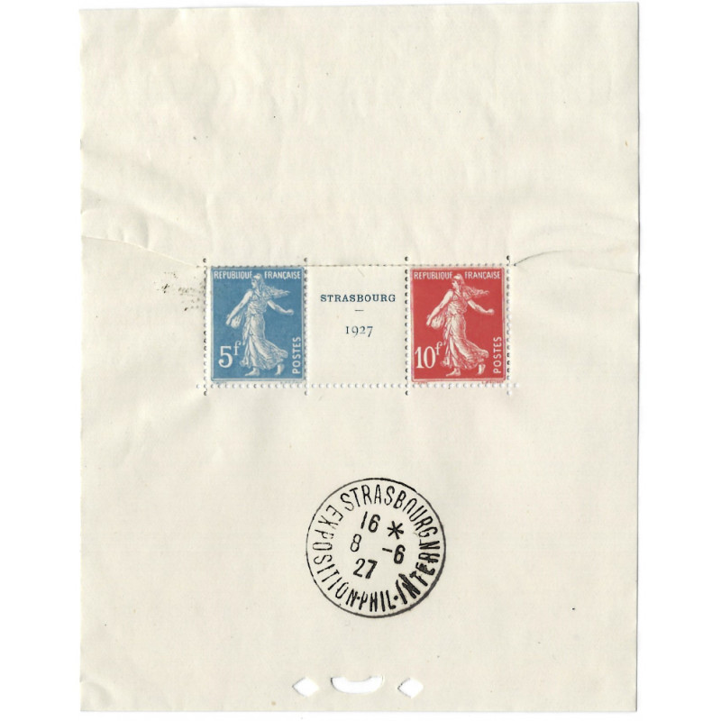 Bloc-feuillet de timbres N°2a - Strasbourg oblitéré.