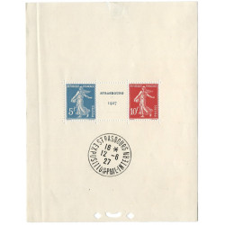 Bloc-feuillet de timbres N°2a - Strasbourg oblitéré.