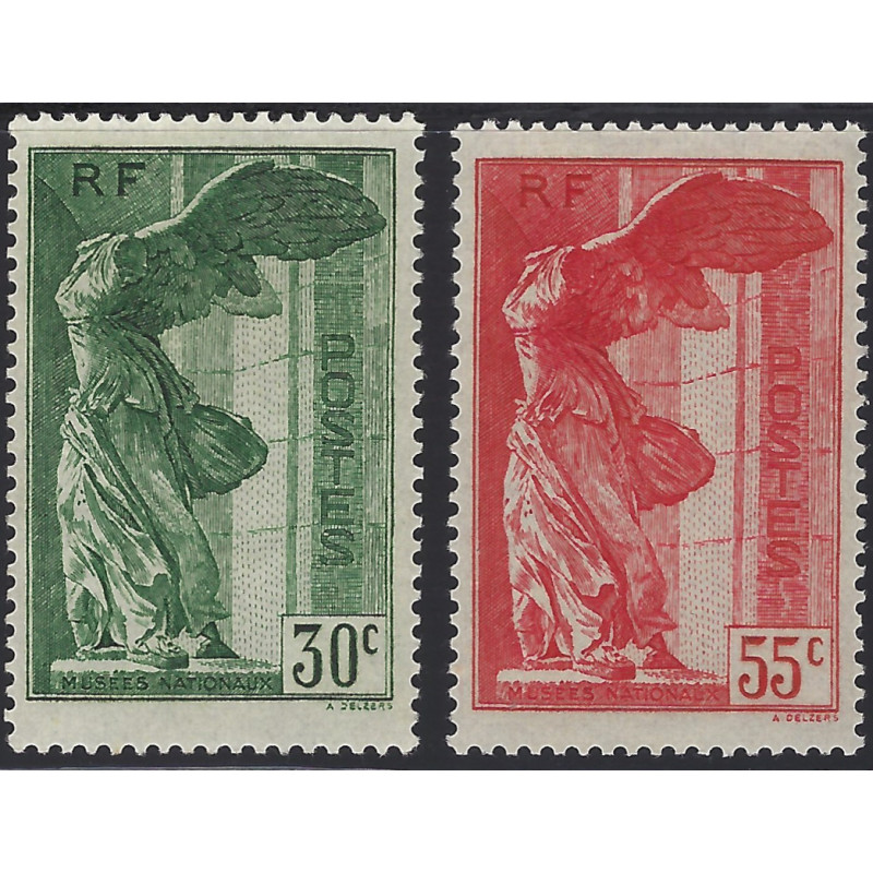 Victoire de Samothrace timbres de France N°354-355 série neuf*.