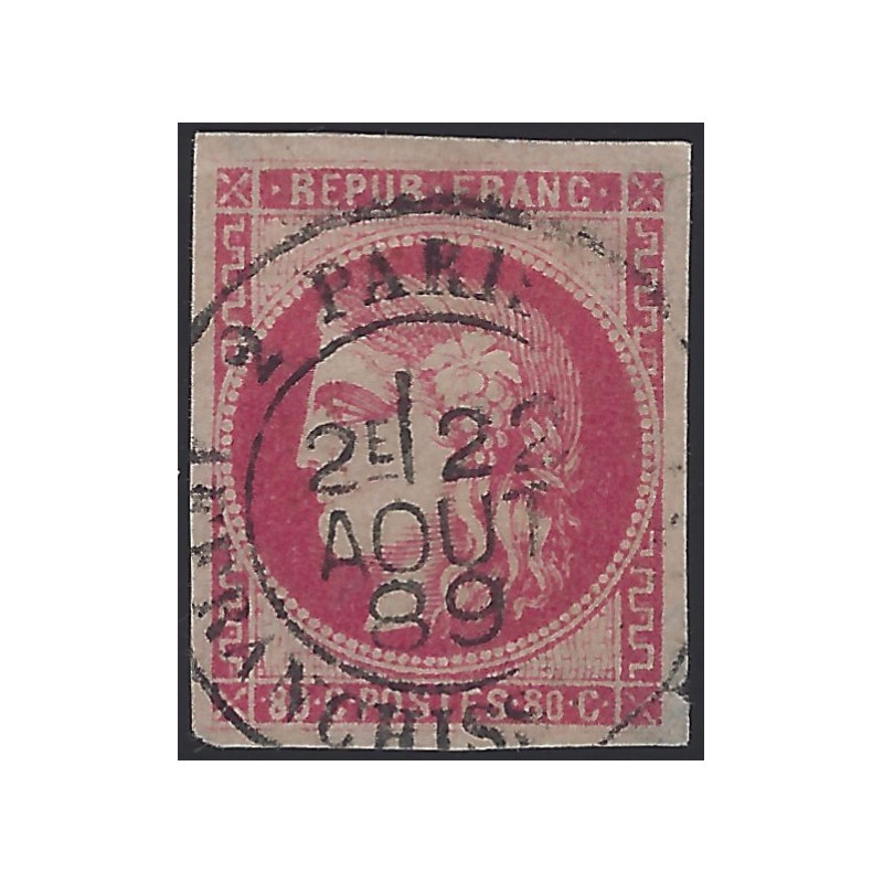 Bordeaux timbre de France N°49 oblitéré.