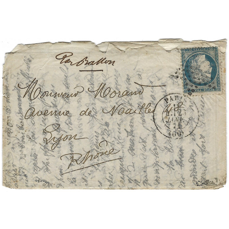 Ballon monté LE TORRICELLI pour Lyon 1871.