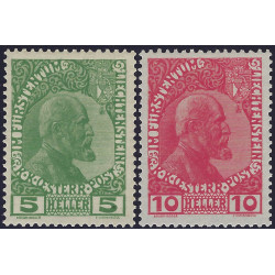 Prince Jean II timbres de Liechtenstein N°1a-2a neuf**.