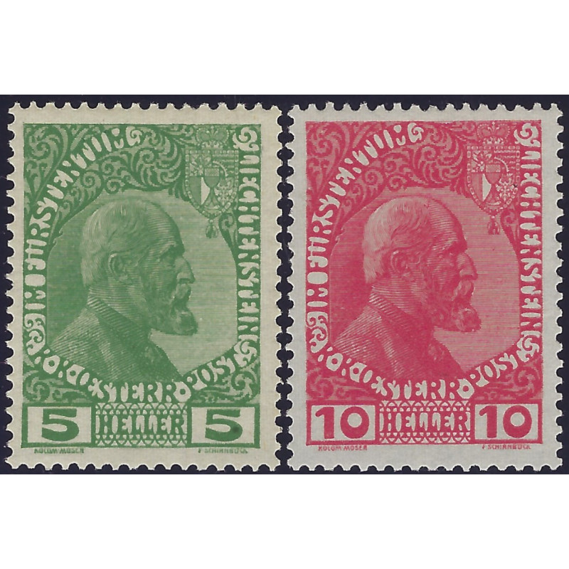 Prince Jean II timbres de Liechtenstein N°1a-2a neuf**.