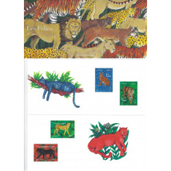 Blocs souvenirs N°222A - 222B Félins neuf**.