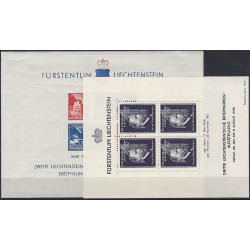 Liechtenstein blocs feuillets de timbres N°2-3 neuf**.