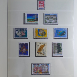Collection de timbres neufs Mayotte 1892-2011 en album Lindner.