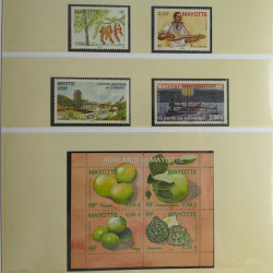 Collection de timbres neufs Mayotte 1892-2011 en album Lindner.