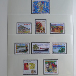 Collection de timbres neufs Mayotte 1892-2011 en album Lindner.
