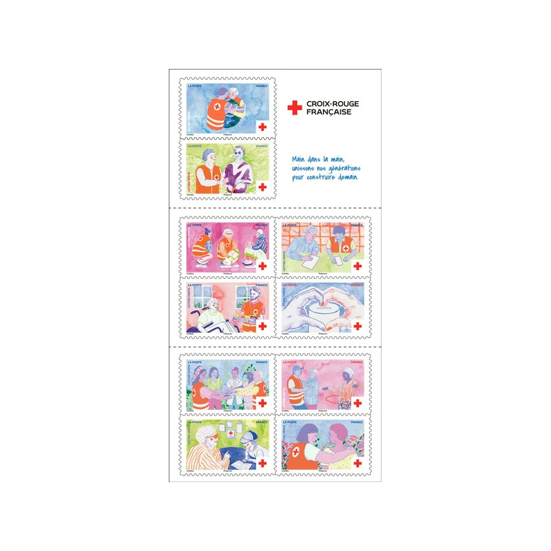 Carnet de timbres Croix-Rouge 2025.