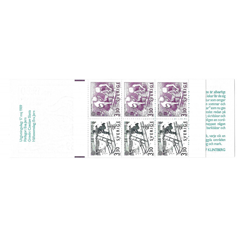 Jeux d'enfants carnet de timbres de Suède N°C1522 neuf**.