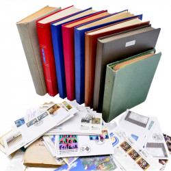 Vrac philatélique de timbres du monde en un carton.