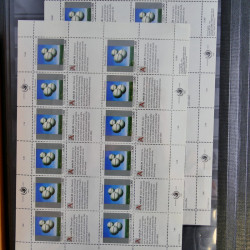 Lot de feuillets timbres de Nations Unies neufs** en 3 albums.