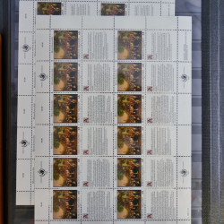 Lot de feuillets timbres de Nations Unies neufs** en 3 albums.