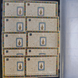 Lot de feuillets timbres de Nations Unies neufs** en 3 albums.