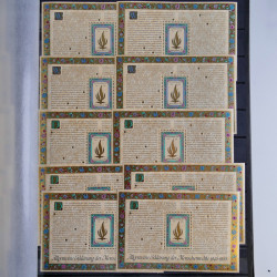 Lot de feuillets timbres de Nations Unies neufs** en 3 albums.
