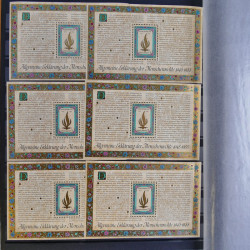 Lot de feuillets timbres de Nations Unies neufs** en 3 albums.