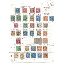 Collection timbres de France 1849-1900 oblitérés sur feuilles d'album.