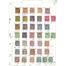 Collection timbres de France 1849-1900 oblitérés sur feuilles d'album.