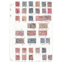 Collection timbres de France 1849-1900 oblitérés sur feuilles d'album.
