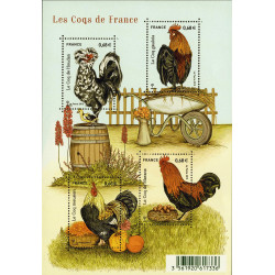Feuillet de 4 timbres Les Coqs de France F5008 neuf**.