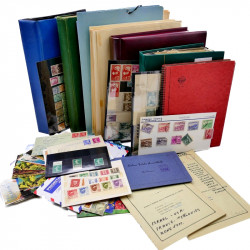 Vrac philatélique de timbres du monde en un carton.
