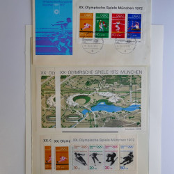 Vrac philatélique de timbres d'Allemagne et Suisse en un carton.