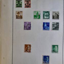 Vrac philatélique de timbres d'Allemagne et Suisse en un carton.