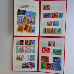 Vrac philatélique de timbres d'Allemagne et Suisse en un carton.