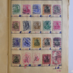 Vrac philatélique de timbres d'Allemagne et Suisse en un carton.