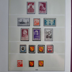 Collection timbres de France neufs** 1940-1955 en album Lindner.