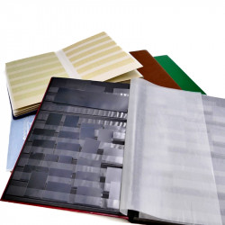 Lot de 5 classeurs à bandes pour timbres-poste.