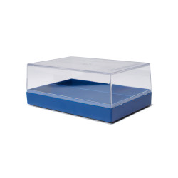 Coffret pour 100 monnaies sous cadres cartonnés.