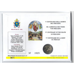 2 euros Vatican 2023 BU – 500 ans de la Mort du Pérugin FDC.
