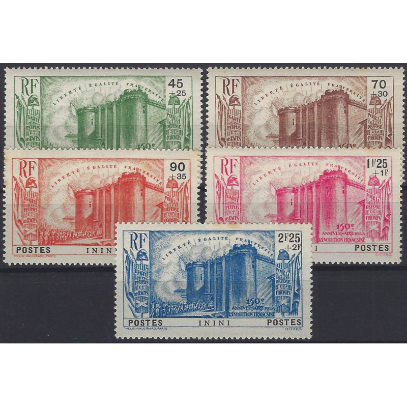 Inini timbres N°31-35 série de la révolution neuf*.