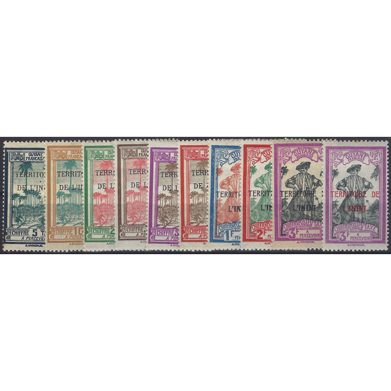 Inini timbres taxe N°1-9a série neuf*.