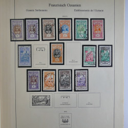 Collection timbres d'Océanie Française 1893-1942 en album.