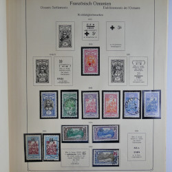 Collection timbres d'Océanie Française 1893-1942 en album.