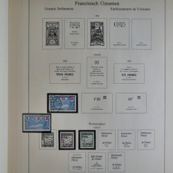 Collection timbres d'Océanie Française 1893-1942 en album.