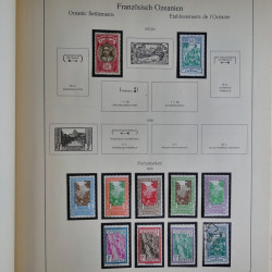 Collection timbres d'Océanie Française 1893-1942 en album.