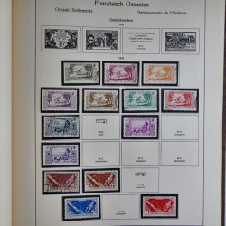 Collection timbres d'Océanie Française 1893-1942 en album.