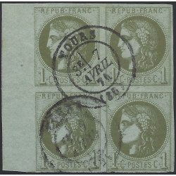 Bordeaux timbre de France N°39C bloc de 4 Bdf oblitéré.