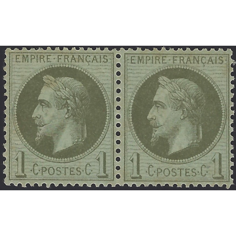 Empire Lauré timbre de France N°25a paire neuf*.
