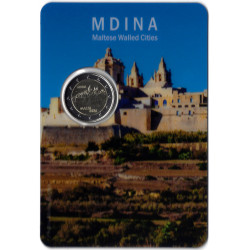 2 euros commémorative Malte 2025 coincard BU - Ville Fortifiée de Mdina.