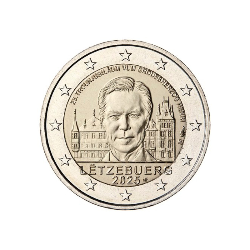 2 euros commémorative Luxembourg 2025 - 25 ans de règne du Grand-Duc Henri.