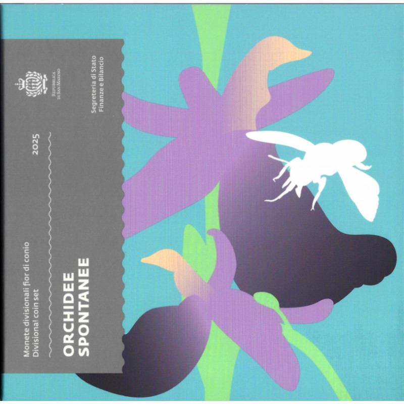 Coffret série monnaies euro Saint-Marin 2025 BU avec 5 euros en argent.