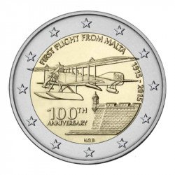 2 euros commémorative Malte 2015 - Aviation.