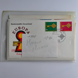 Lot de 250 enveloppes premier jour d'émission Europa 1957-1976 en une boite.