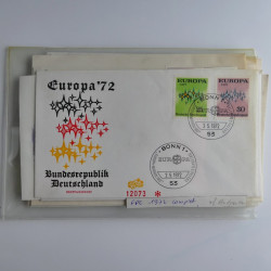 Lot de 250 enveloppes premier jour d'émission Europa 1957-1976 en une boite.