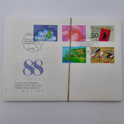Lot de 300 enveloppes premier jour d'émission de Suisse 1960-1999 en boite.