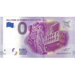 Billet Euro Souvenir 0 € – Balcone di Romeo e Giulietta – Vérone (Italie) – 2018.